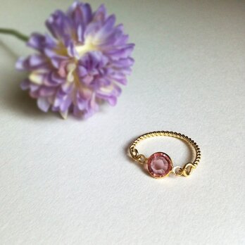 Crystal&Gold　Ring　-pink-の画像