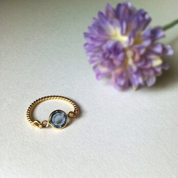 Crystal&Gold　Ring　-blue-の画像