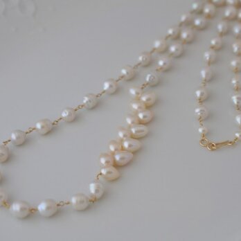 バロックパール　14kgf ロングデザインネックレス