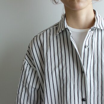 original cotton linen stripe/ one piece/white