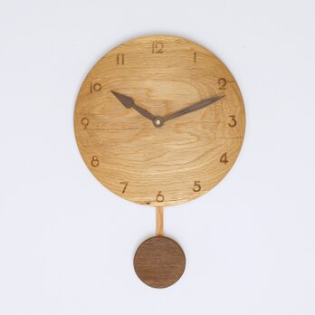 木製 振り子時計　楢材12の画像