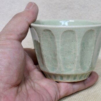 陶器 しのぎミニグラス　ビードロ風１【190707】の画像