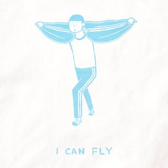 半袖 Tシャツ『私は飛ぶことができます・ 水色画』 メンズ レディース