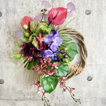 Anthurium＆Orchid wreathの画像