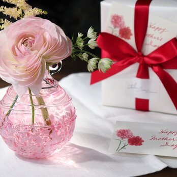 母の日＊「花色一輪挿し 桜ピンク」贈り物 ギフト サクラ パステルピンク カーネーション バラ ローズの画像