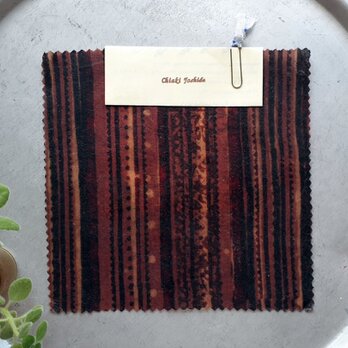 エコラップ 四角S：草木染め 赤色 ストライプ<インド綿 ブロックプリント コットン エコラップ エコ>