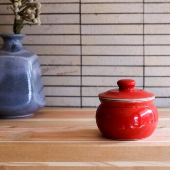 1600年創業 13代目職人 加藤さんのつくる甕（かめ）2合・赤（漬物入れ・調味料入れ）梅干し約15個ほど入りますの画像