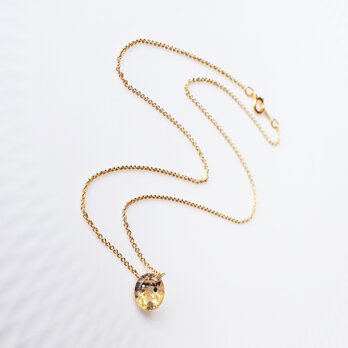 シトリンのオーバルファセットカットネックレス　～Natasa