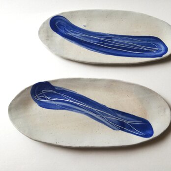 呉須色化粧土の長皿