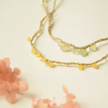 【送料無料】Green yellow necklace