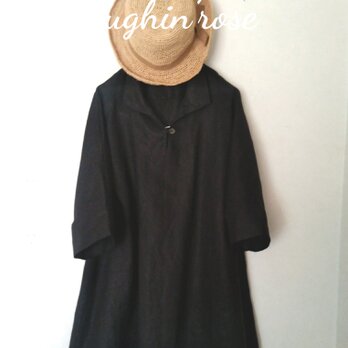 リネン*ドルマンスリーブチュニック(ブラック)
