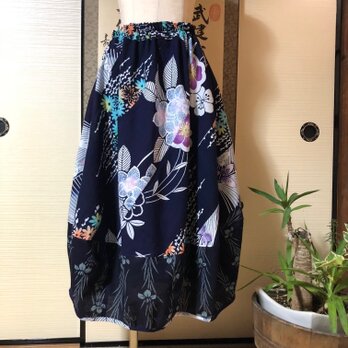 着物リメイク：アンティーク浴衣バルーンスカート