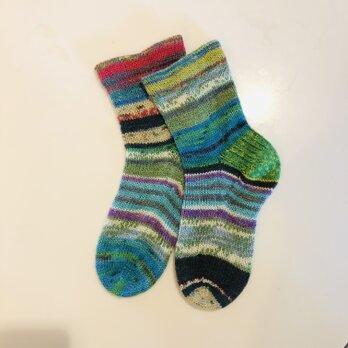 No.127送料込手編み靴下