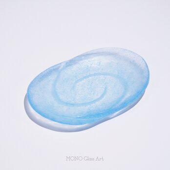小皿 -波紋- 1【オリジナル・一点もの | 涼しげガラス皿】の画像