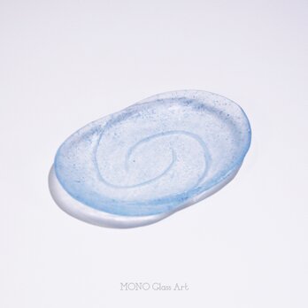 小皿 -波紋- 2【オリジナル・一点もの | 涼しげガラス皿】の画像