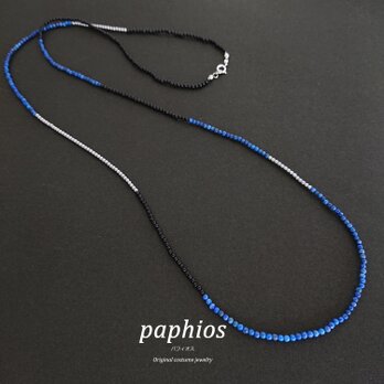 【謝恩価格】 Lapis＆onyx necklace / silver mixの画像