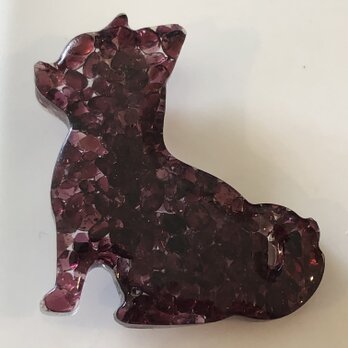 犬（いぬ/チワワ）のブローチ（1月/天然石:ガーネット）の画像