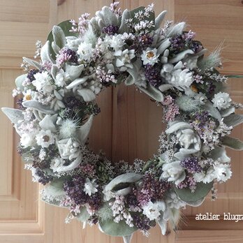 atelier blugra八ヶ岳〜（定形外郵便発送）ラムズイヤーとオレガノのWreath2