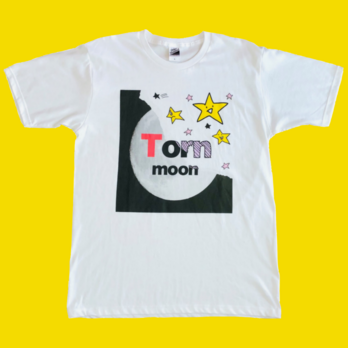 【受注生産】破れた月～オリジナルイラストTシャツ(白)の画像