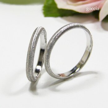 シルクサテン仕上げのマリッジリング（結婚指輪、甲丸）の画像
