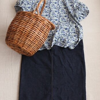 送料込リバティふんわり袖後ろリボンブラウス 半袖 2