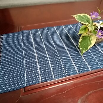 藍染め・麻のテーブルセンター