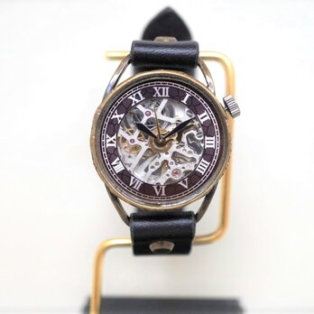 メカニックシルバー　AT　ブラック　Mサイズ　真鍮　手作り時計の画像