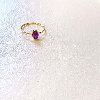 十金小型天然石入縦槌目指輪紫水晶 rr-79-amの画像