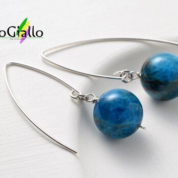 ブルーアパタイトの一粒Vシェイプピアス(SV925)(再販)