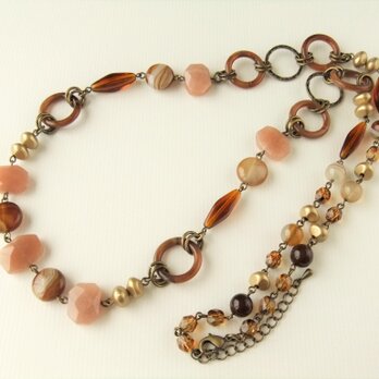 SALE Necklace　アゲート　ムーンストーン（N1191)の画像