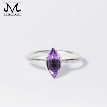 Cabochon Marquise Amethyst Ring：銀９２５アメジストリングの画像