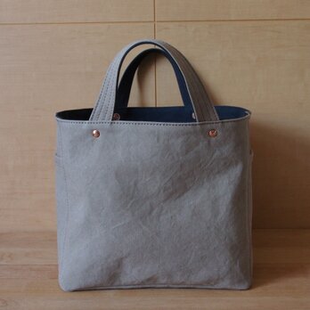 soft cube bag (gray beige/navy) - ソフトキューブバッグの画像