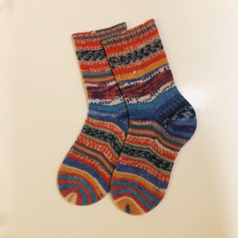 No.131送料込手編み靴下