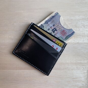 【選べる革とステッチ】紙幣も入るカードケース　ミニマル財布【名入れ無料の画像