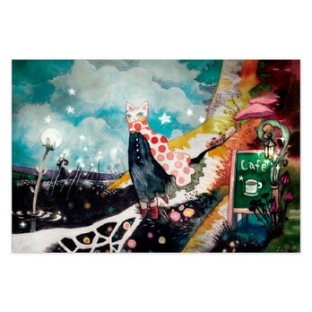選べるポストカード／2枚セット『No.239 ソラネコと流星カフェ-星の広場』の画像