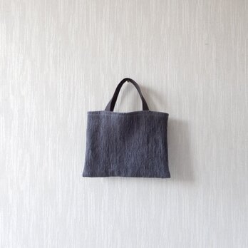 裂き織りのちょっとそこまでバッグ  グラファイト