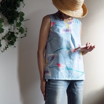 K's -トロピカル花模様のスリーブレストップス-浴衣（古布）からの画像