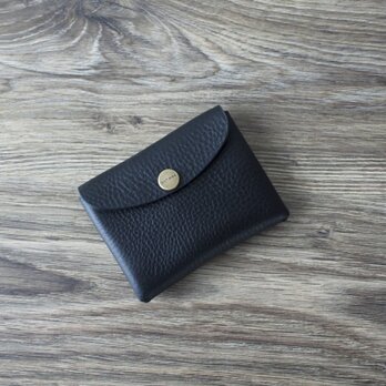 イタリア製牛革のコンパクト財布　S ／ ブラック※受注製作の画像