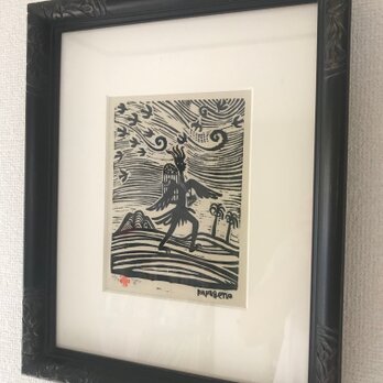 額装木版画「パパゲーノ」−オペラ「魔笛」より−の画像