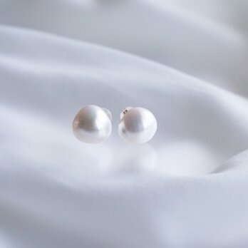 バロックパールピアス K10イエローゴールド