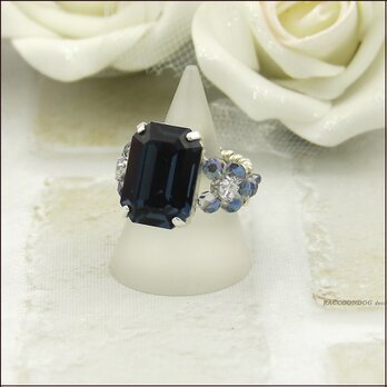 大粒スワロフスキー・モンタナの煌めき（大粒スワロフスキー/ジルコニア ビーズリング）《ビーズアクセサリー》