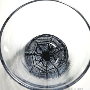クモ ロックグラス（黒）の画像