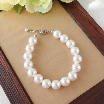 10㎜パールブレスレット【ホワイト・ナチュラル】