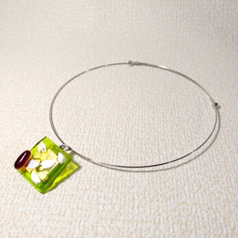ガラス細工のネックレス　ー　桜餅　ーの画像