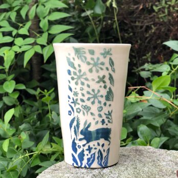 Large kakitoshi cup - 兎と新月の画像