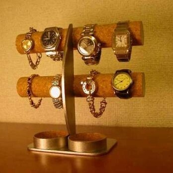 腕時計　飾る　丸トレイ三日月支柱8本掛け腕時計収納スタンドの画像
