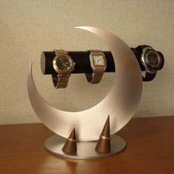 腕時計　飾る　三日月ムーン腕時計スタンドブラック　指輪スタンドの画像