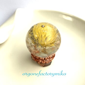 ○スノードーム型　ケオン　メモリーオイル入り　金運　幸運　癒し　ポジティブ　オルゴナイト　の画像