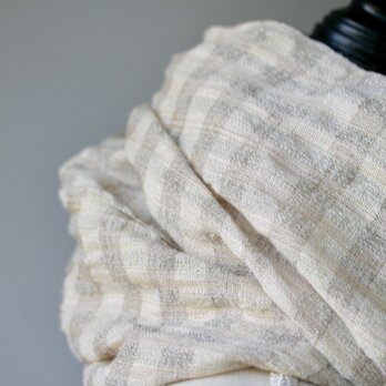 絹紡糸,アルパカ、タッサーシルクストール　sj180704の画像