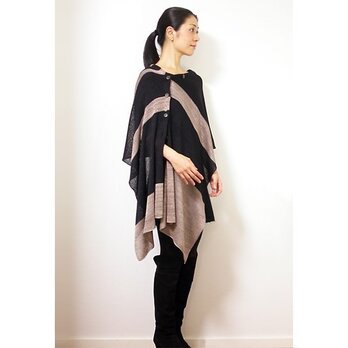 ストール・ポンチョ[Auriga]ブラック系1